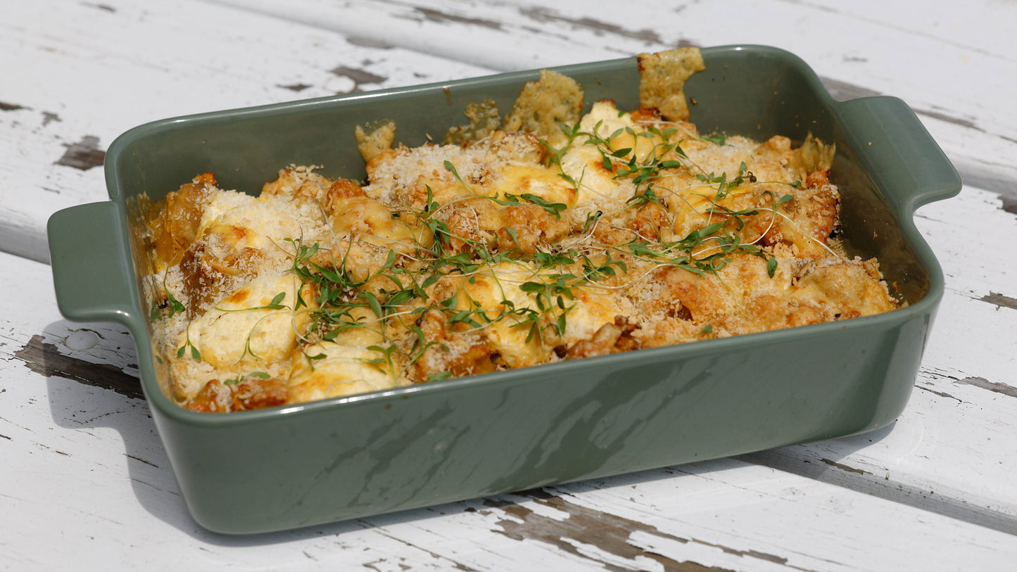 Smashed sweet potato bake